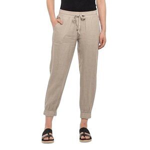 ANTHROPOLOGIE Cloth & Stone Linen Jogger Pants Drawstring Pull On Coastal Small